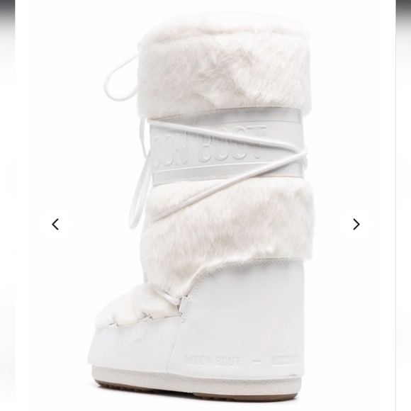 Moon Boot Tall Icon Faux Fur Boot White Cream Moon Boots Fur Snow Boots - Picture 8 of 8